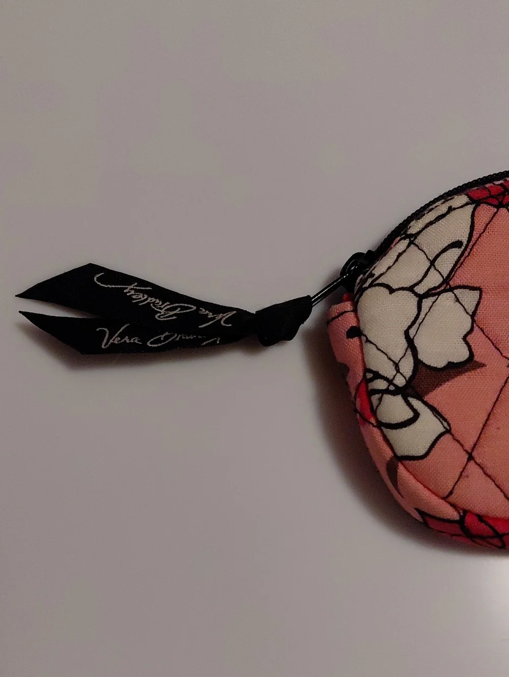Vera Bradley Mocha Rouge Pink & Brown Floral Pattern Quilted Coin Purse